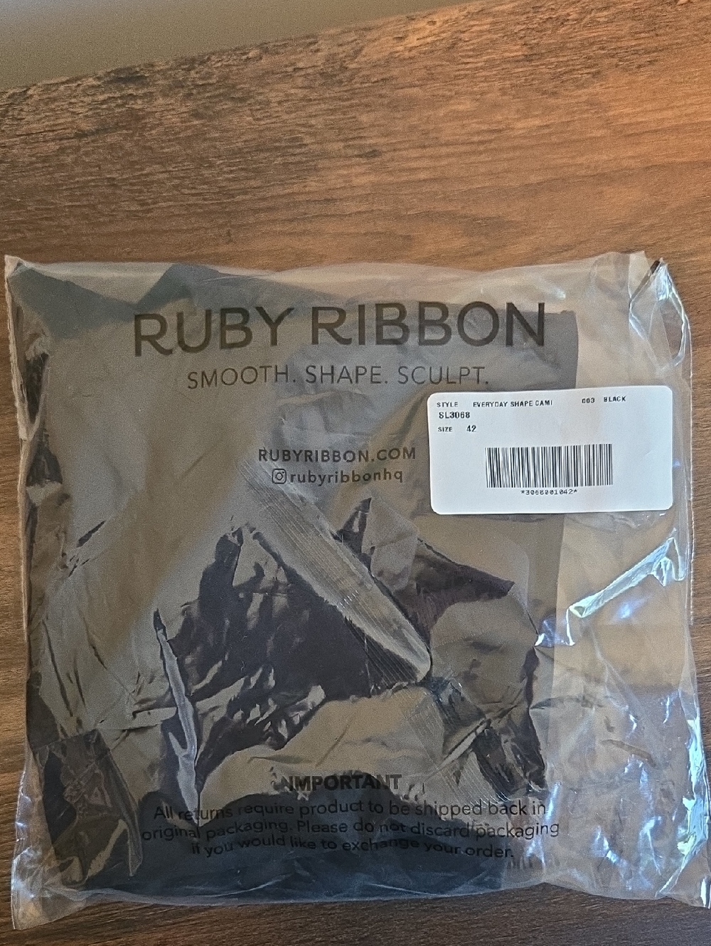 Ruby Ribbon Black Sheer-Accent Shaping Cami Sz 42 NWT - Picture 4 of 5